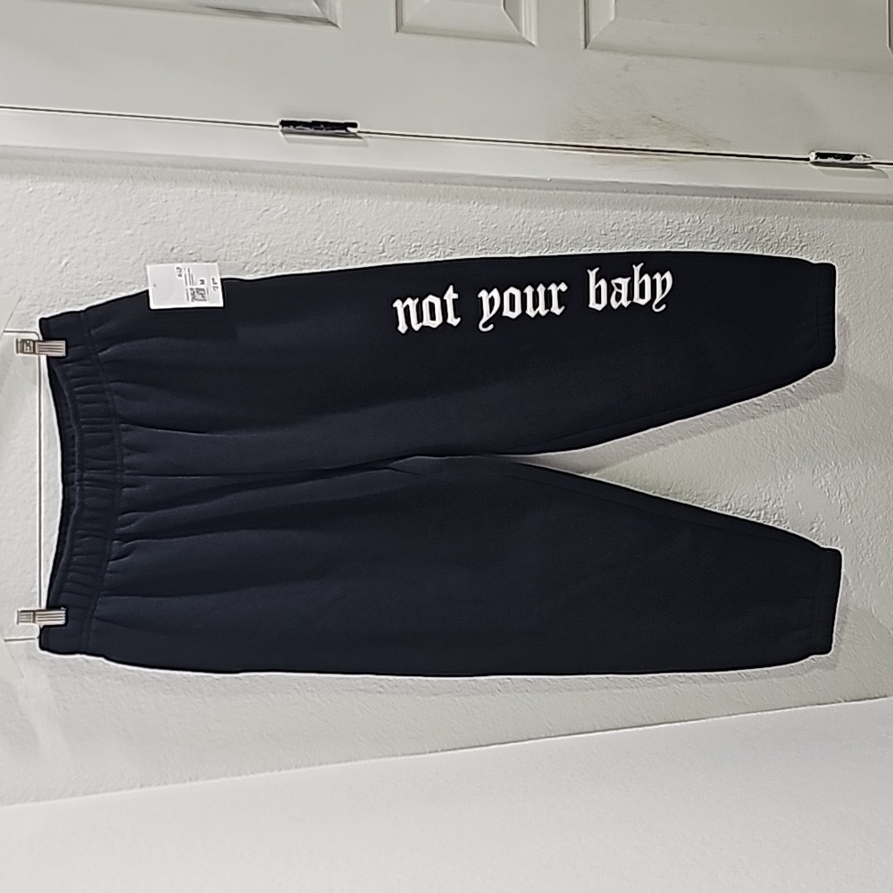 NWT H&M Not Your Baby Embroidered Joggers Women's Sz.M